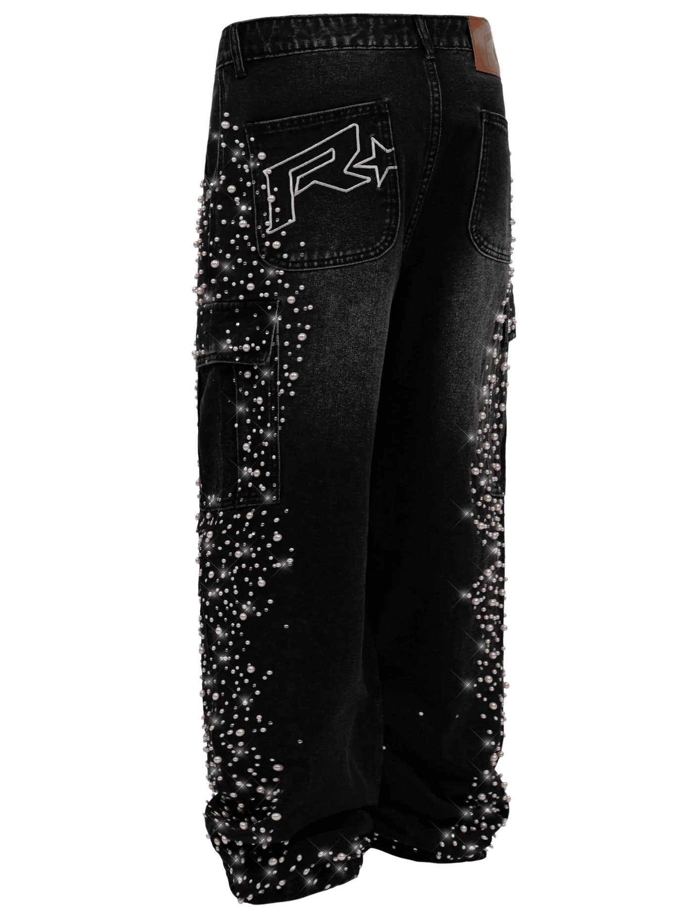 Black Cargo Embellish Denim