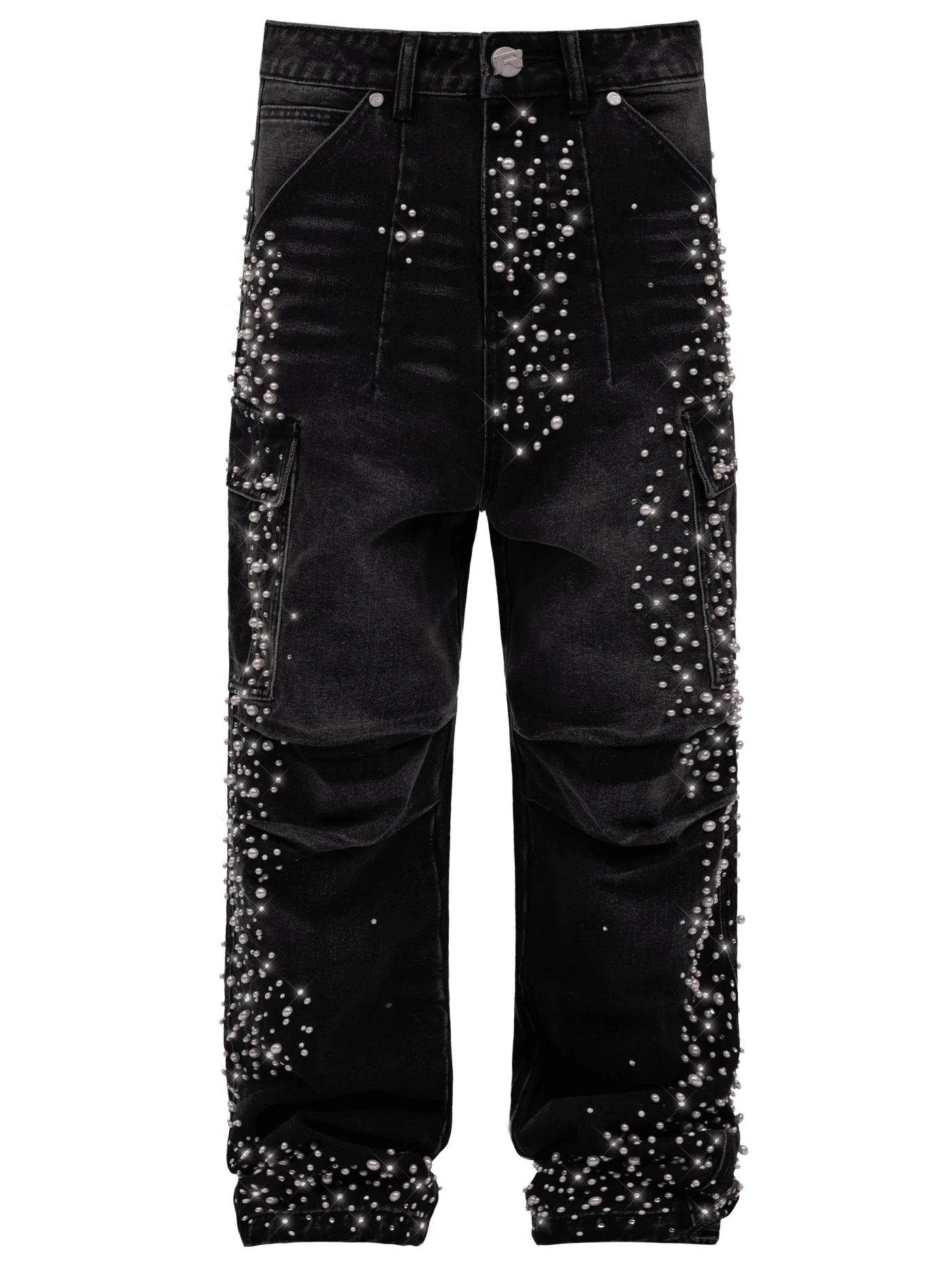 Black Cargo Embellish Denim
