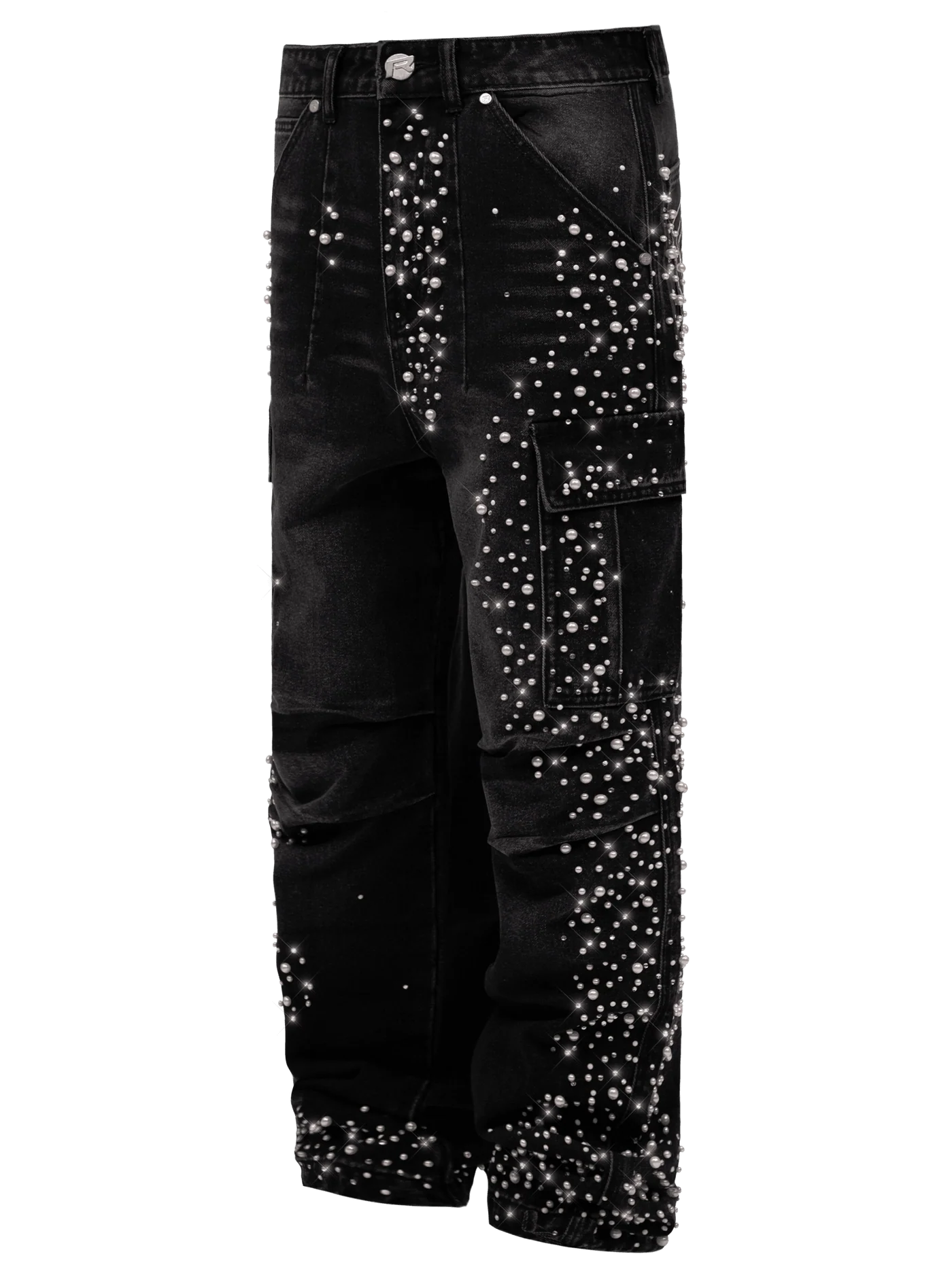 Black Cargo Embellish Denim