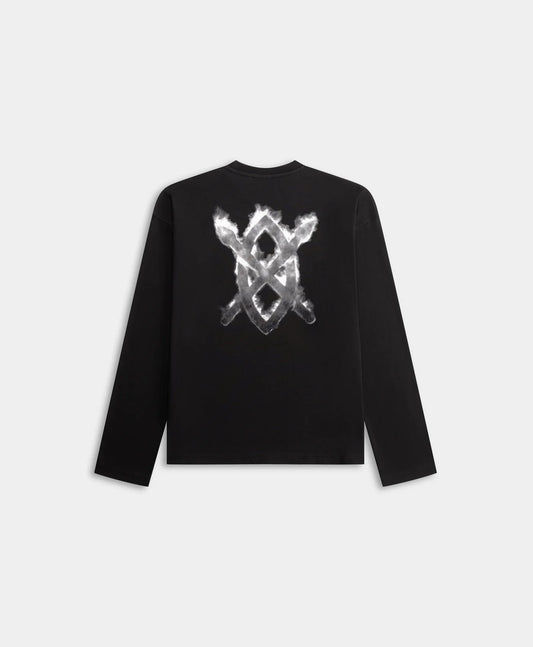 Black Burning Shield LS T-Shirt