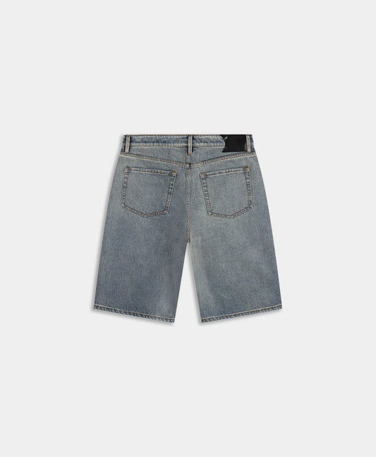 Denim Compact Shield Embroidery Denim Shorts
