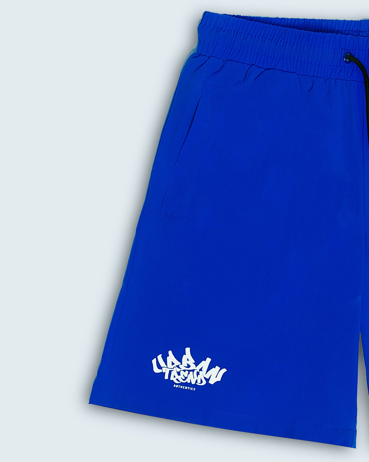 Blue Graffiti Logo Print Short