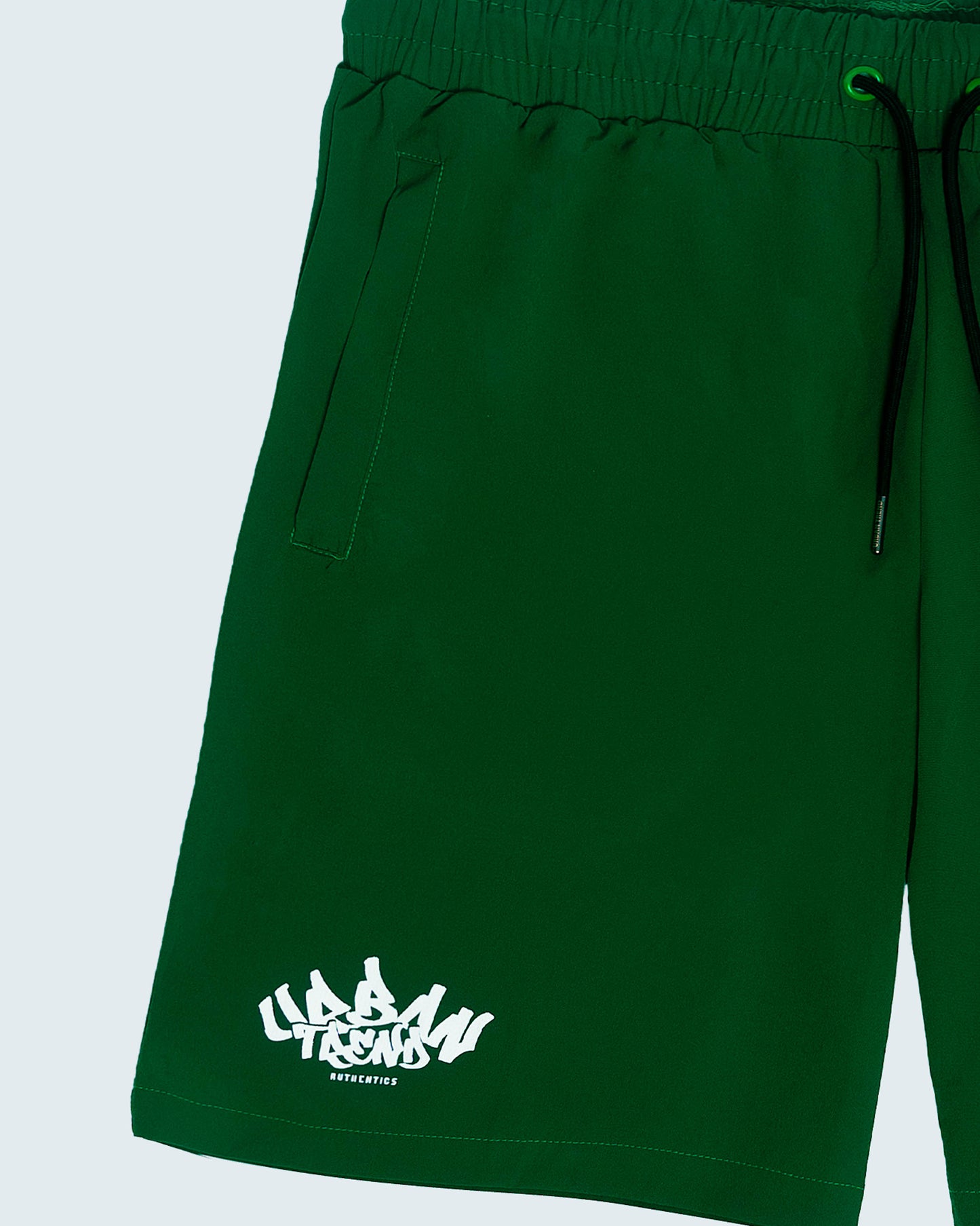 Green Graffiti Logo Print Short