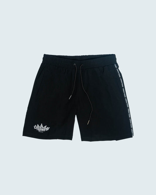 Black Graffiti Logo Print Short