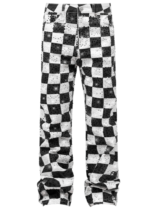 Diamond Checkered Denim