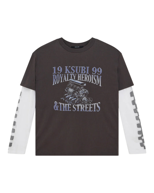 engine ls layer tee faded black
