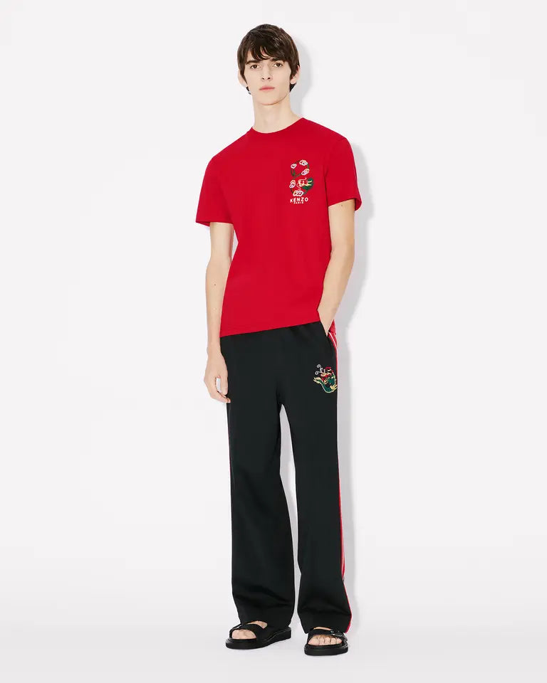 'YEAR OF THE DRAGON' EMBROIDERED SLIM T-SHIRT - RED