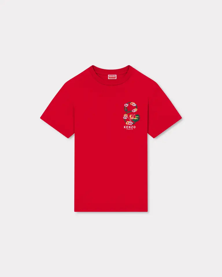 'YEAR OF THE DRAGON' EMBROIDERED SLIM T-SHIRT - RED