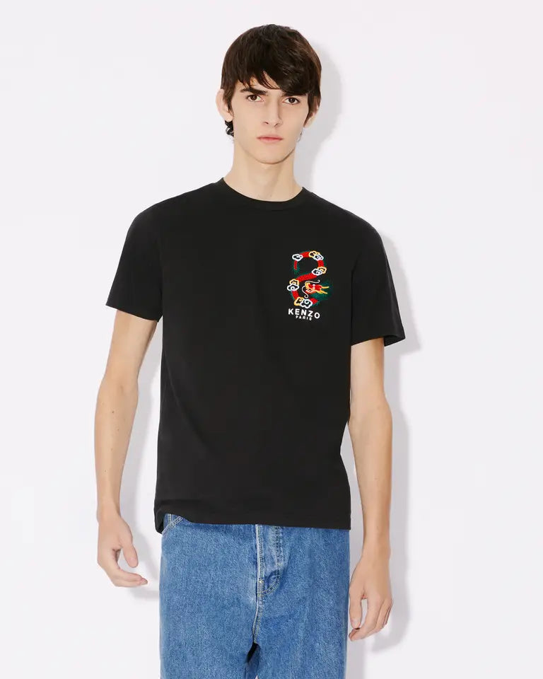 'YEAR OF THE DRAGON' EMBROIDERED SLIM T-SHIRT