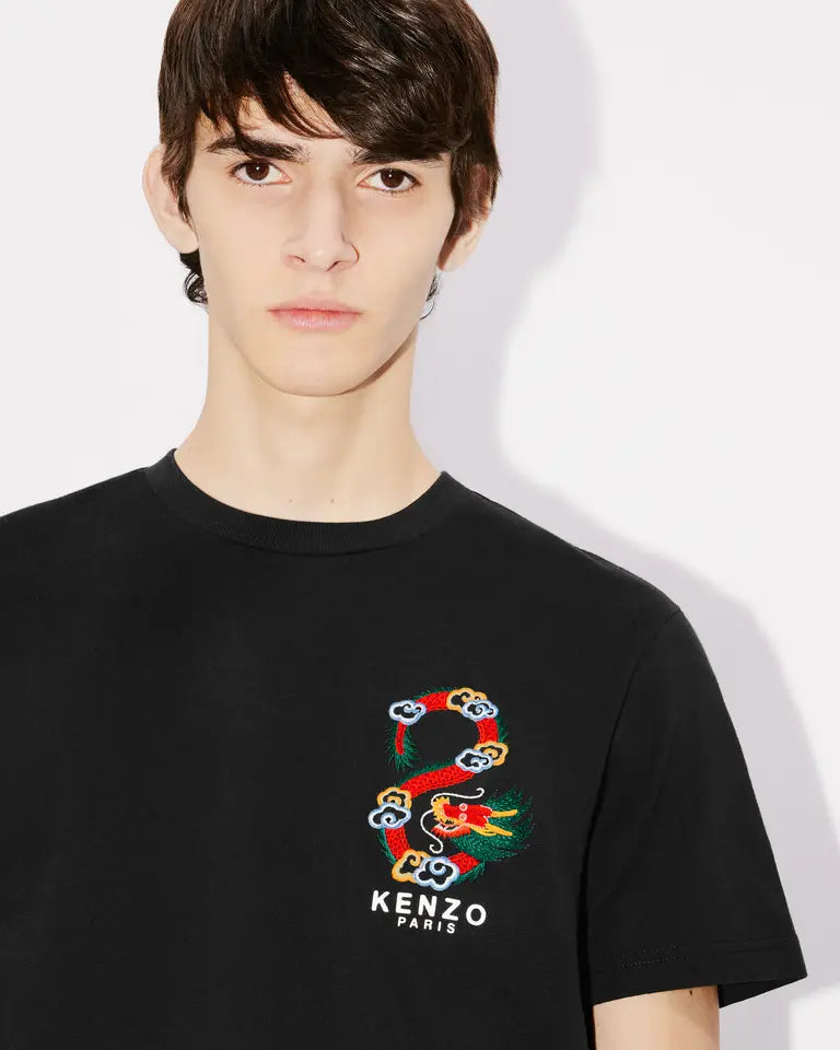 'YEAR OF THE DRAGON' EMBROIDERED SLIM T-SHIRT