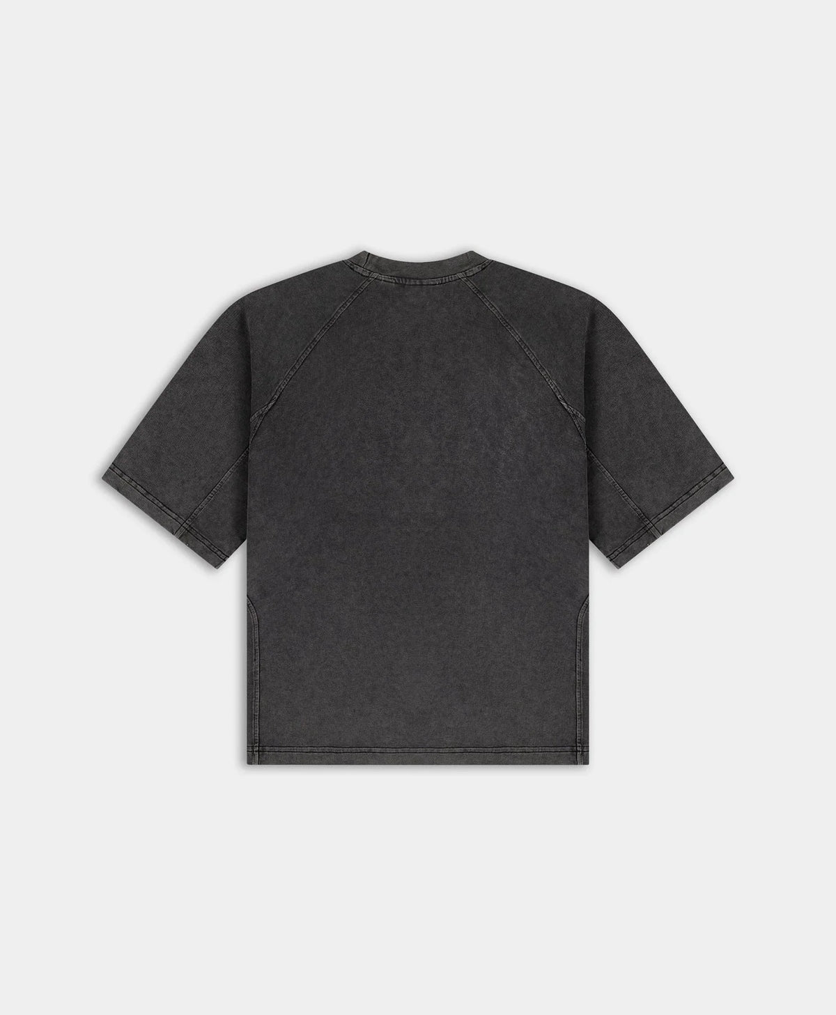 Boxy Washed Black Raglan Stacked Dias Jersey T-Shirt