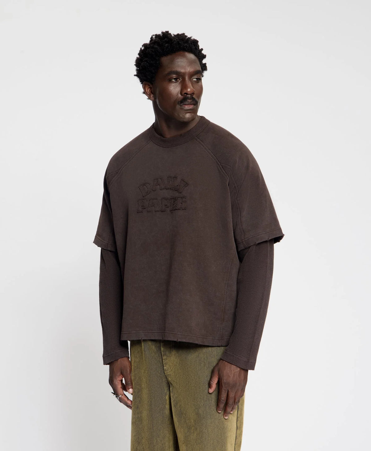 Boxy Mole Raglan Stacked Layered Longsleeve
