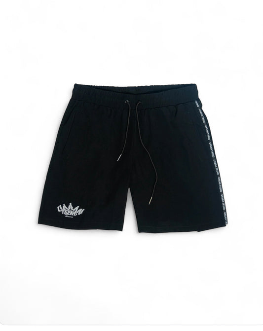 Black Graffiti Logo Print Short