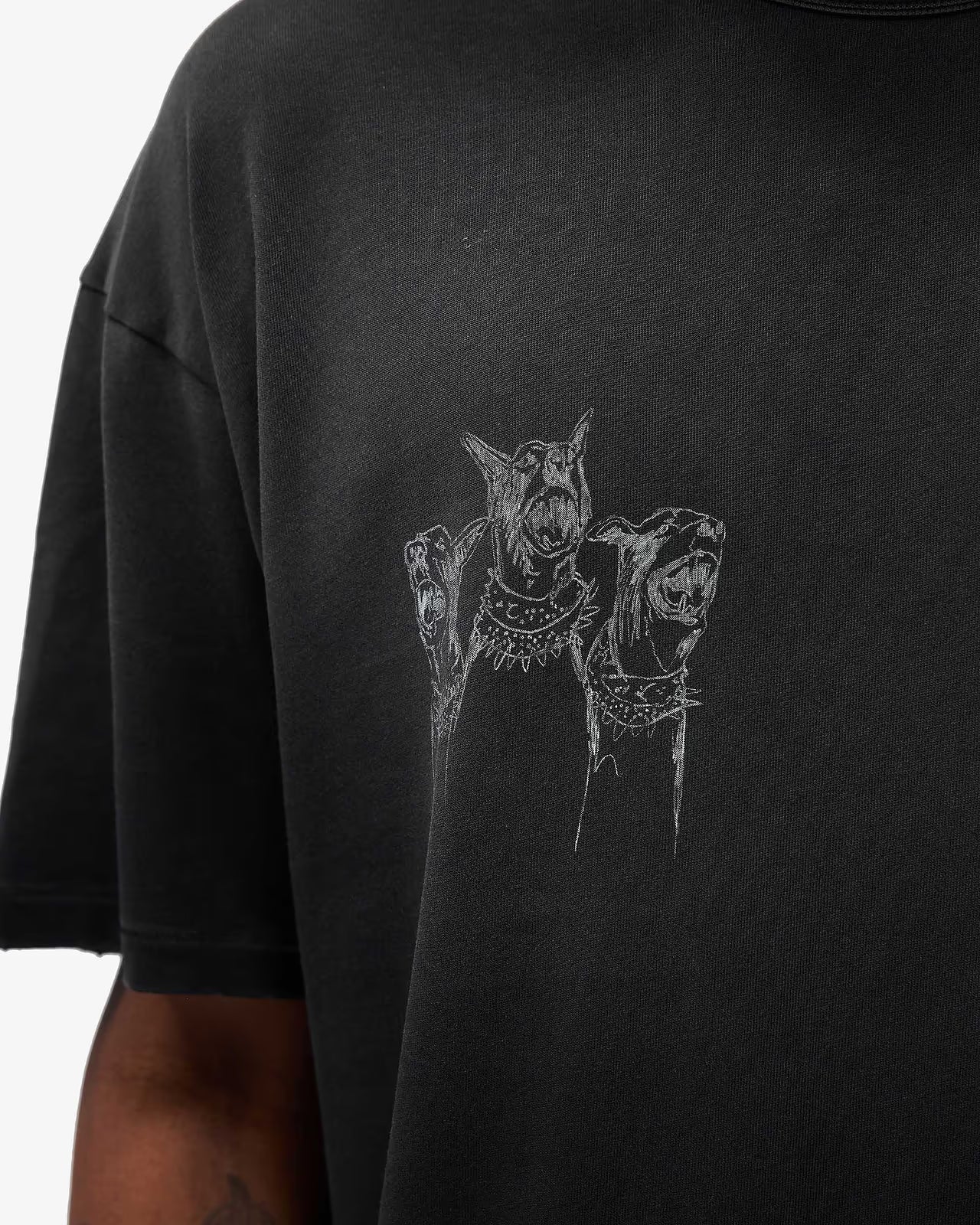 Aged Black Hand Drawn Thoroughbred T-Shirt