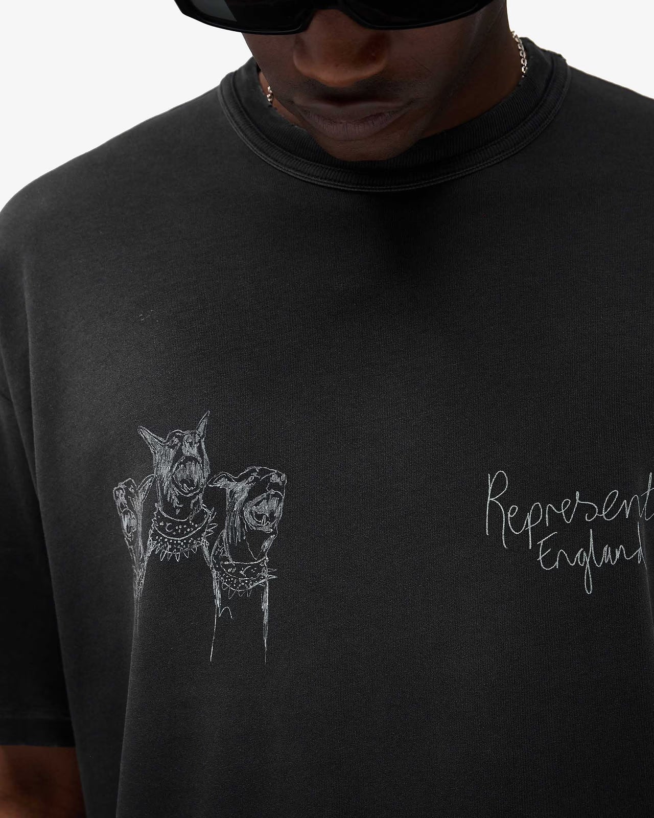 Aged Black Hand Drawn Thoroughbred T-Shirt