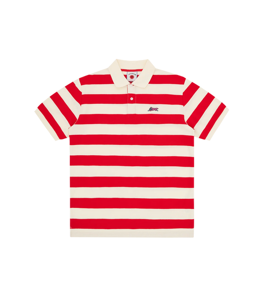 RUNNING DOG STRIPED POLO - RED STRIPE