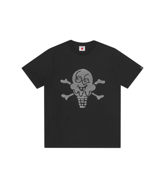 RHINESTONE CONES & BONES T-SHIRT - BLACK