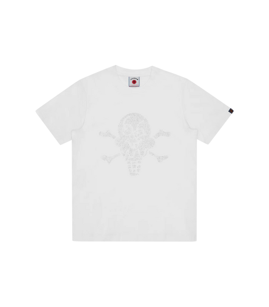 RHINESTONE CONES & BONES T-SHIRT - WHITE