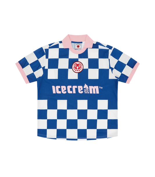 TEAM ICECREAM FOOTBALL SHIRT - BLUE CHECK