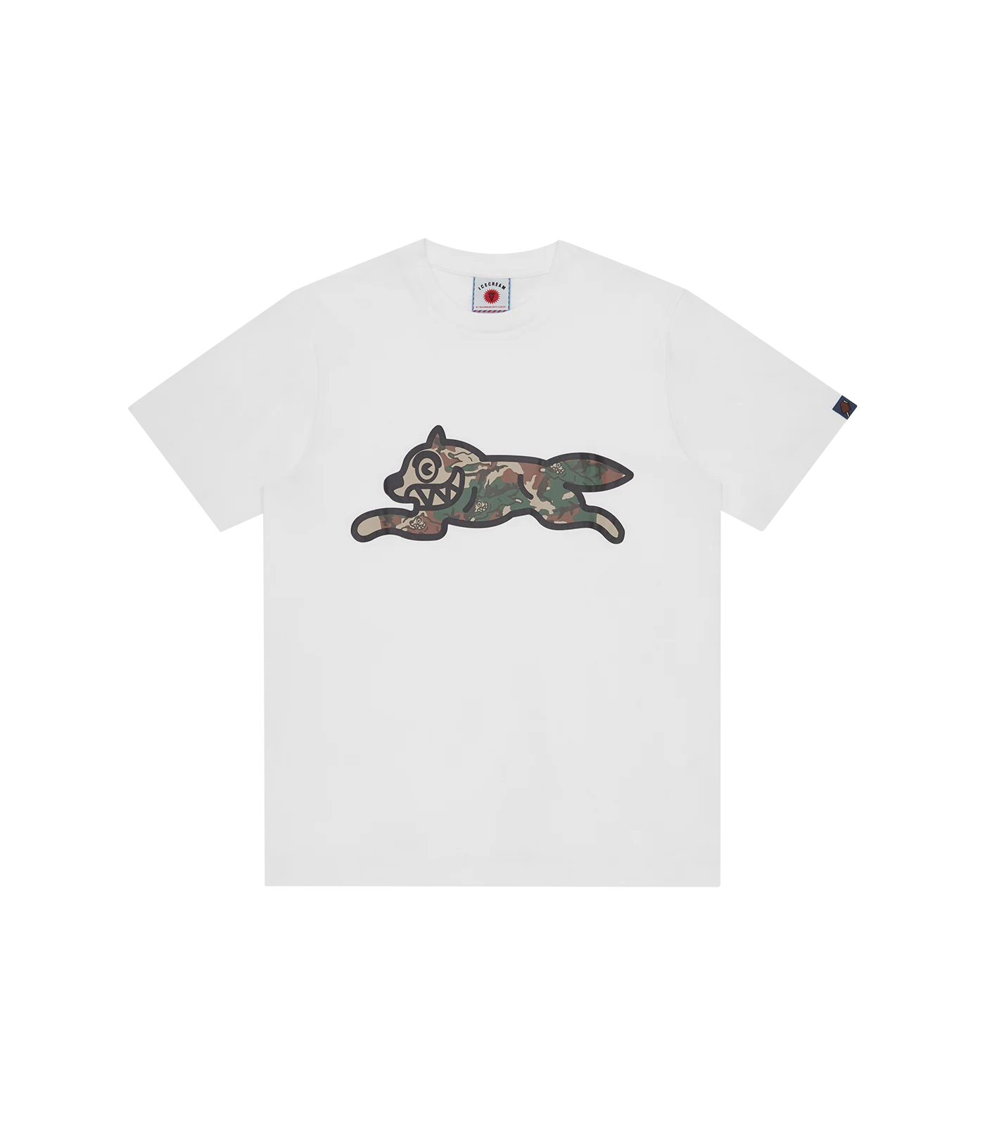 CAMO RUNNING DOG WOODLAND T-SHIRT - WHITE