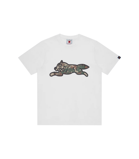CAMO RUNNING DOG WOODLAND T-SHIRT - WHITE