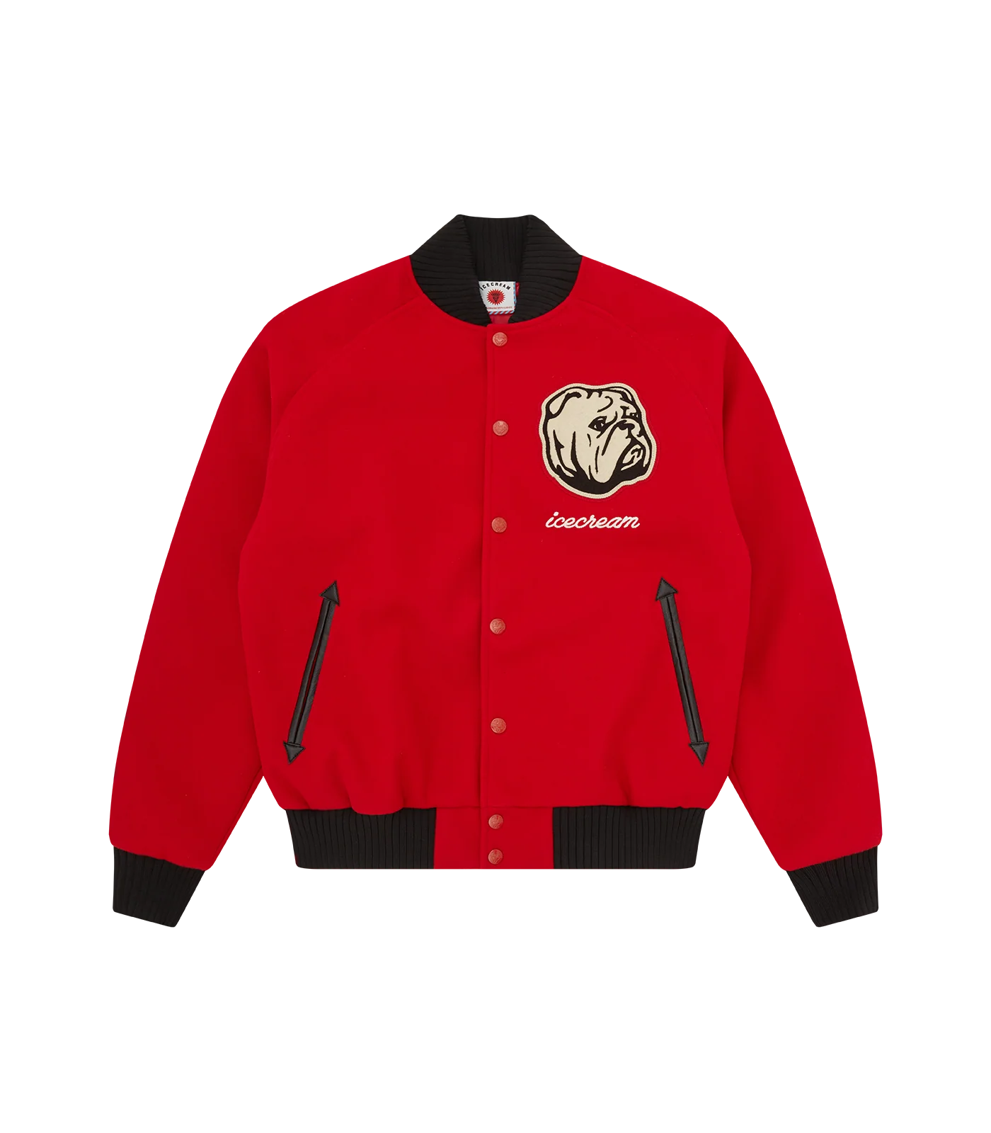 BULLDOG VARSITY JACKET - RED
