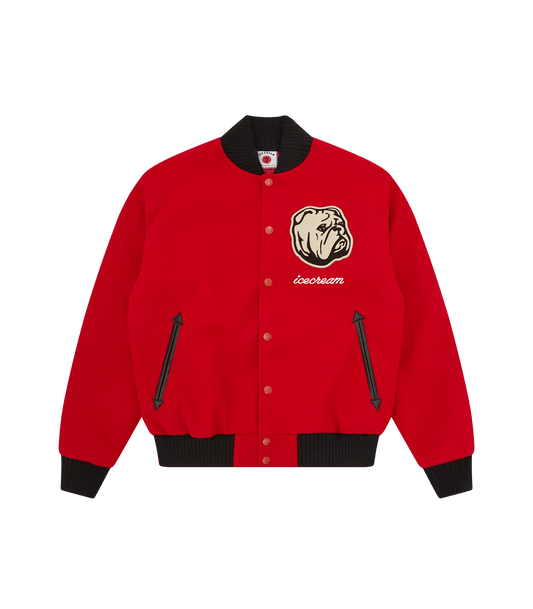 BULLDOG VARSITY JACKET - RED