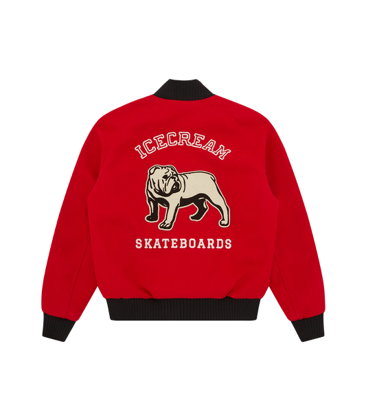 BULLDOG VARSITY JACKET - RED