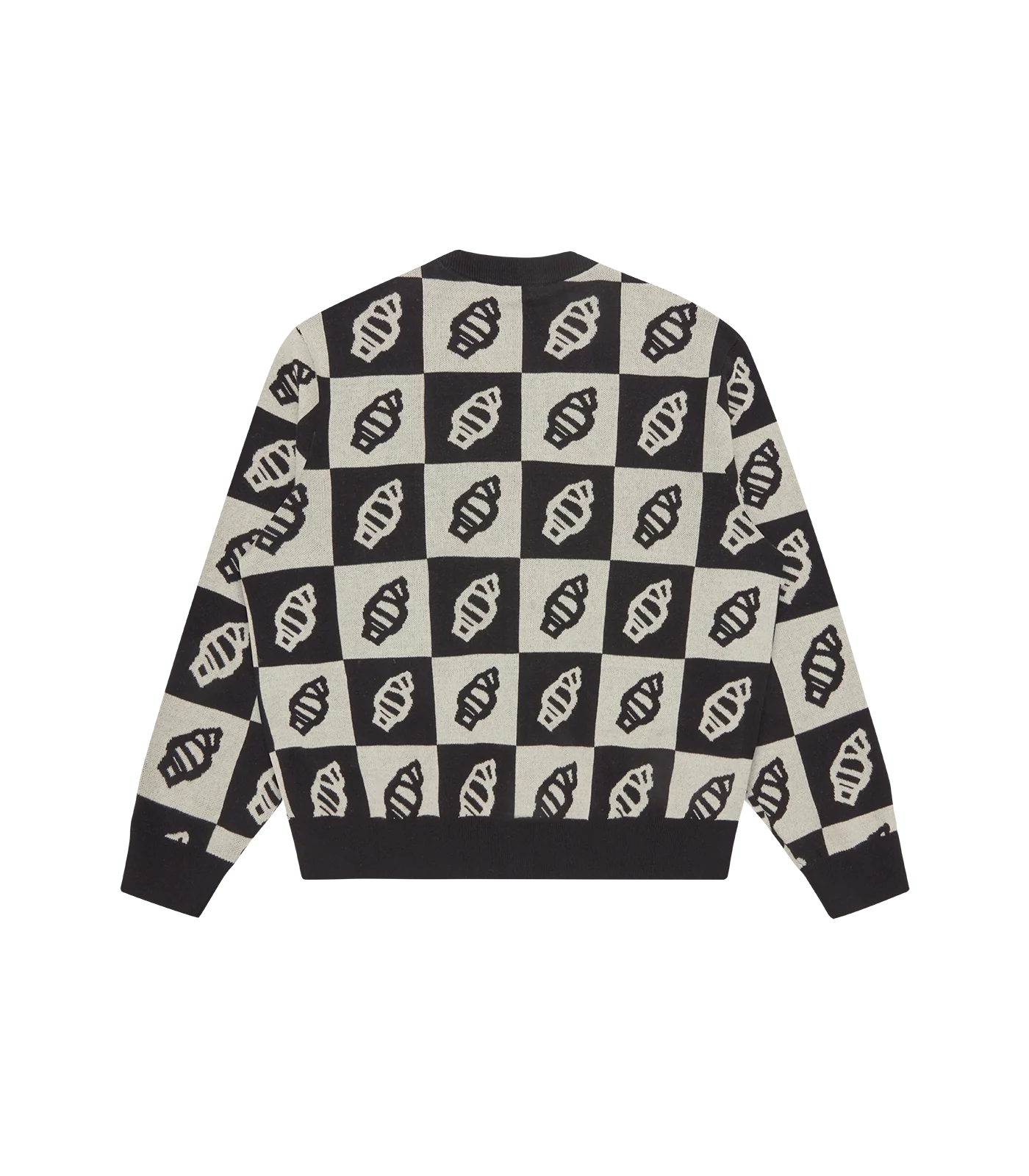 CHECKERBOARD CARDIGAN - BLACK