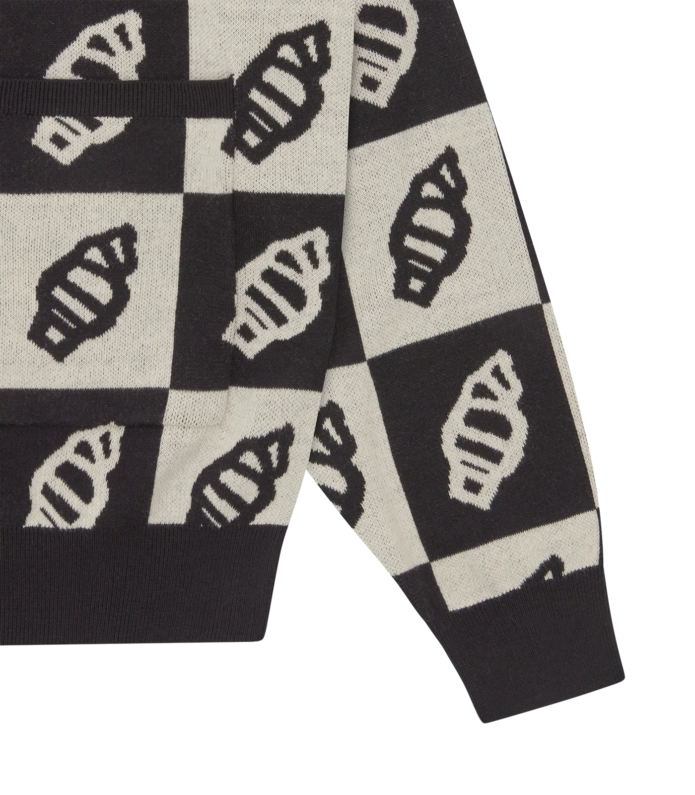 CHECKERBOARD CARDIGAN - BLACK