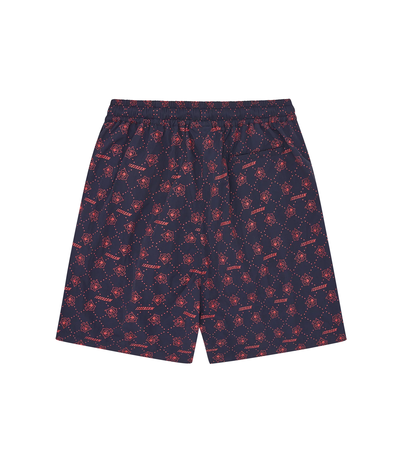 MONOGRAM RUNNING DOG SWIM SHORTS - NAVY/RED