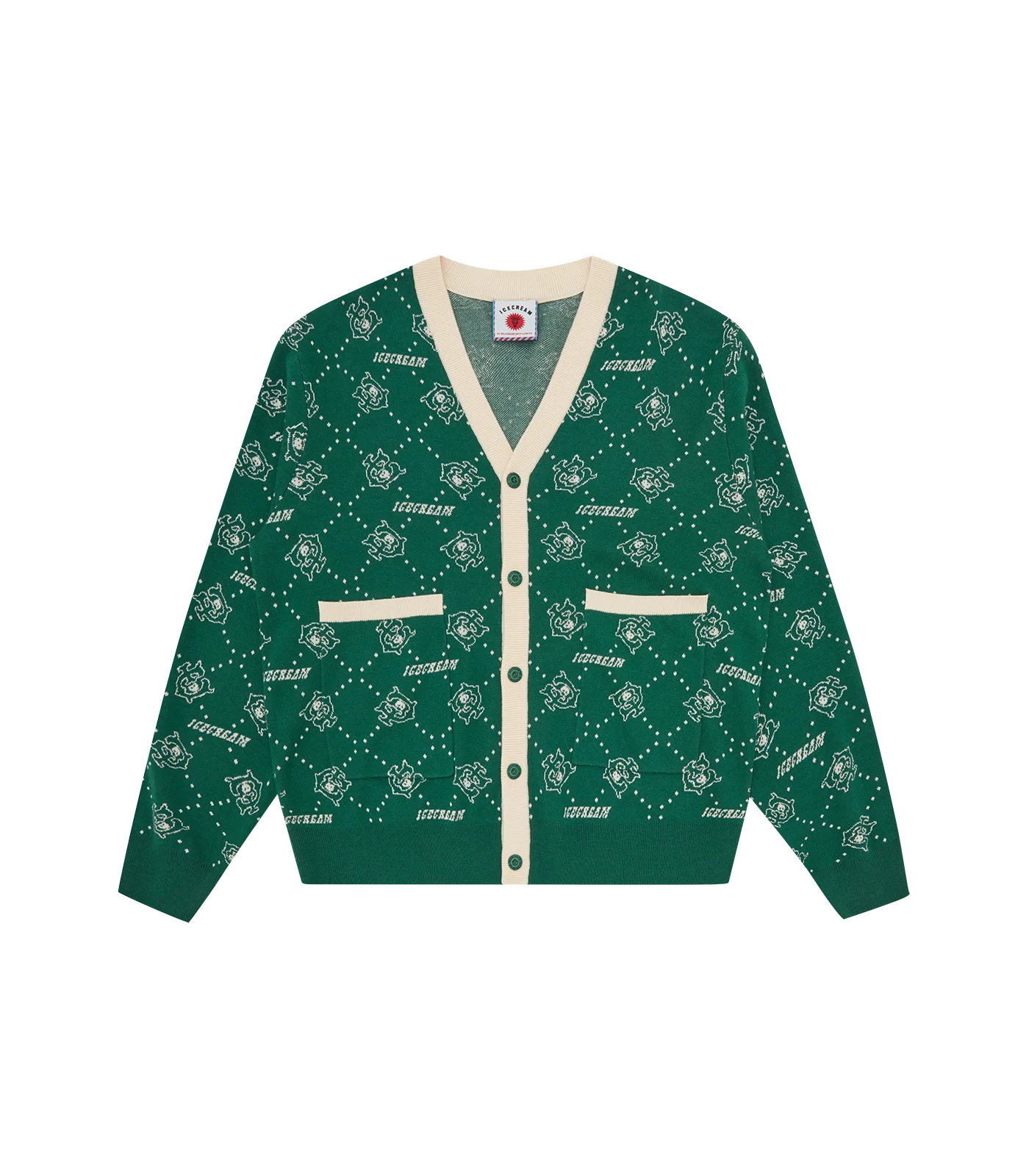 MONOGRAM KNIT CARDIGAN - GREEN