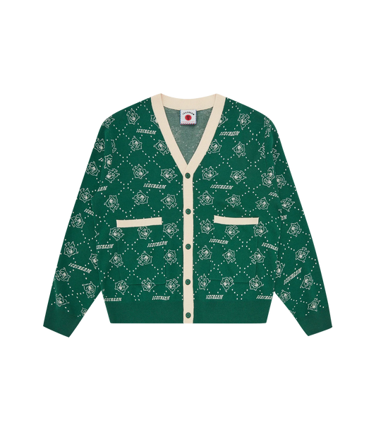 MONOGRAM KNIT CARDIGAN - GREEN