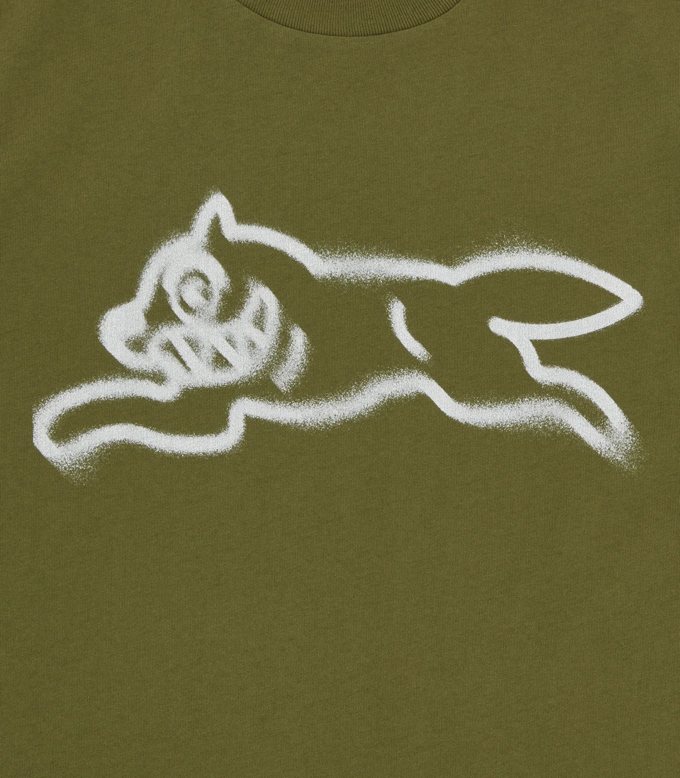 SPRAY PAINT RUNNING DOG T-SHIRT - GREEN