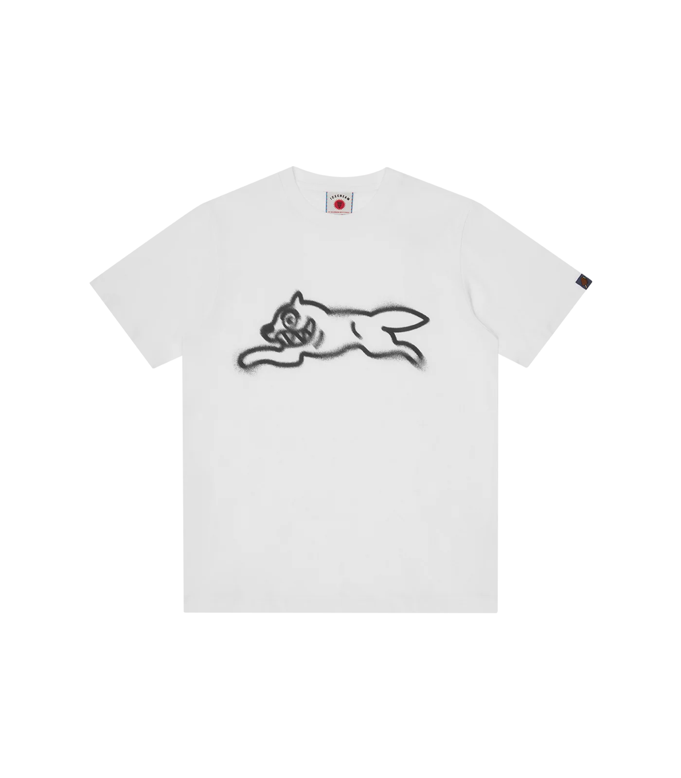 SPRAY PAINT RUNNING DOG T-SHIRT - WHITE