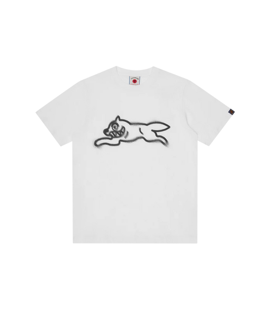 SPRAY PAINT RUNNING DOG T-SHIRT - WHITE