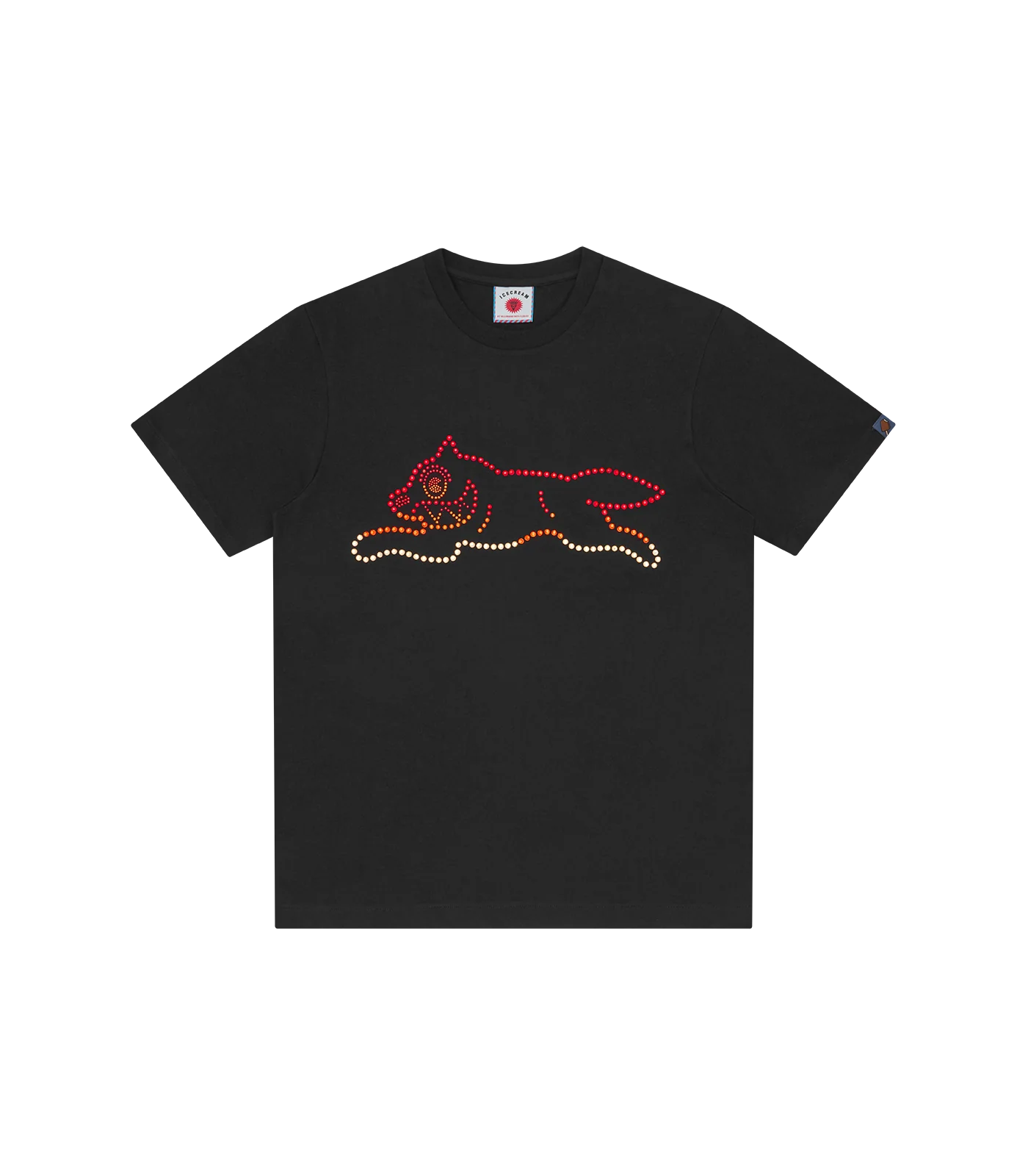 CRYSTAL RUNNING DOG T-SHIRT - BLACK