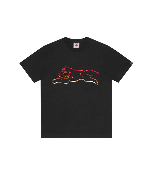 CRYSTAL RUNNING DOG T-SHIRT - BLACK
