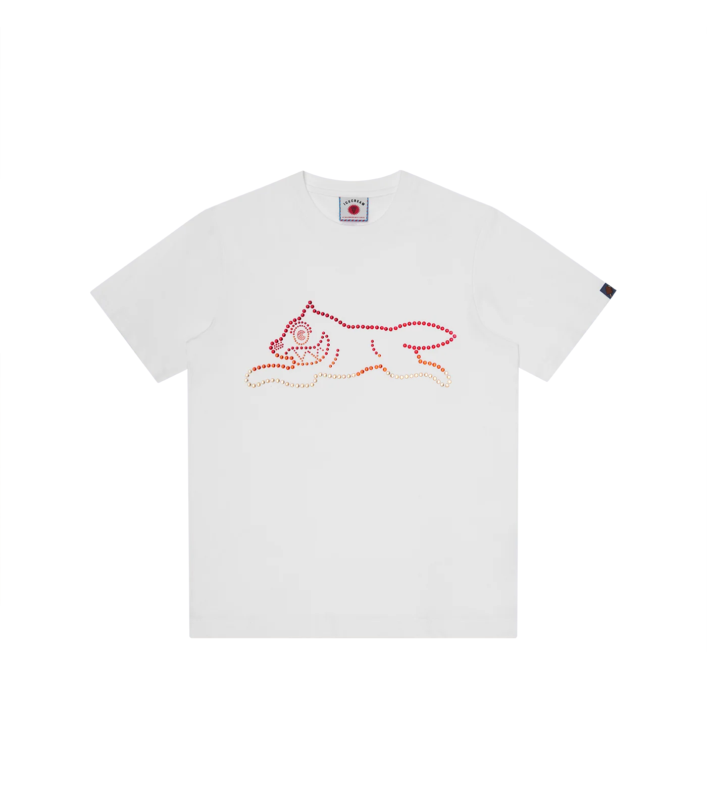 CRYSTAL RUNNING DOG T-SHIRT - WHITE
