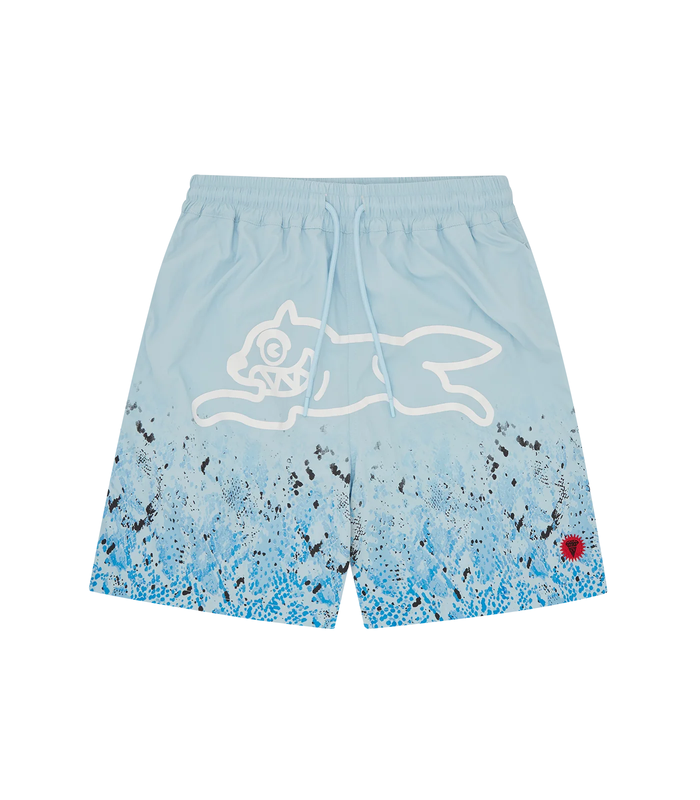 GRADIENT SNAKESKIN RUNNING DOG SWIM SHORTS - BLUE