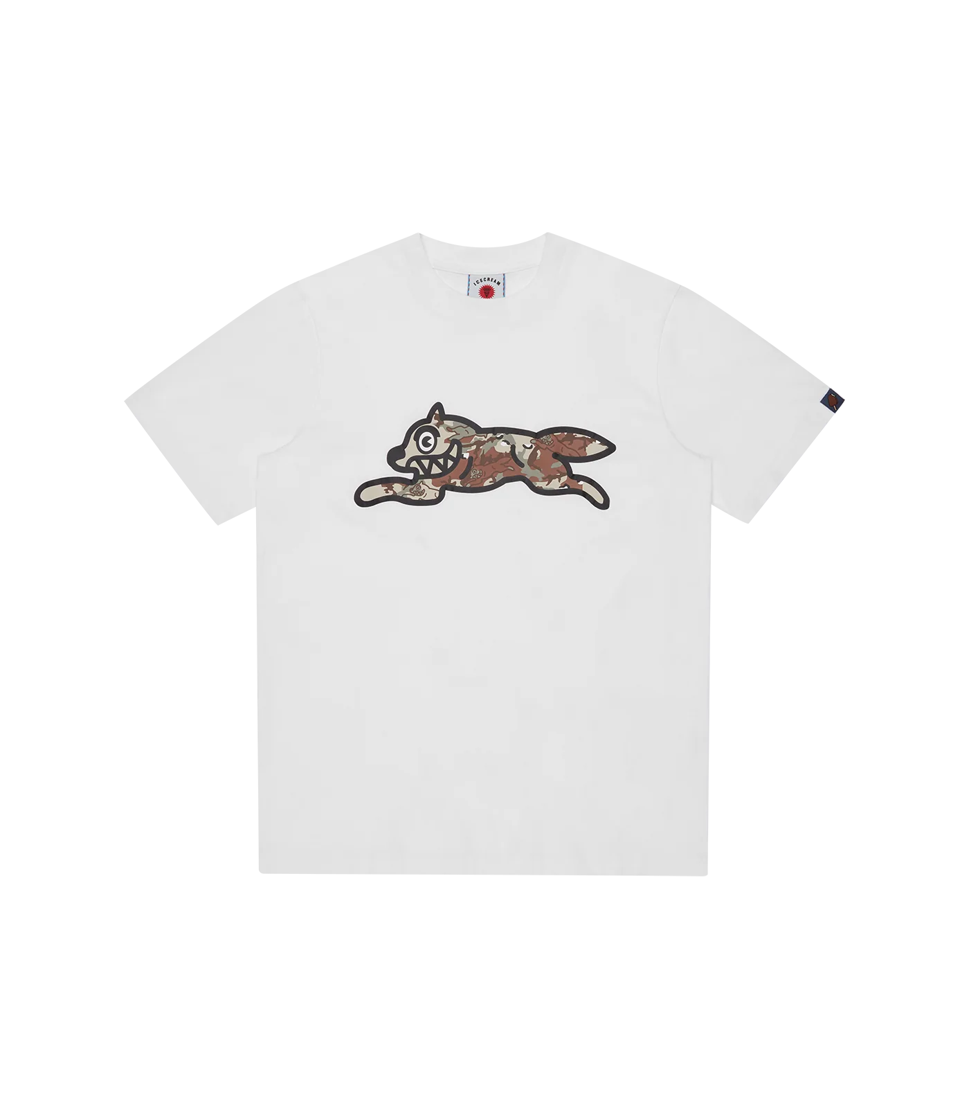 CHOC CHIP CAMO RUNNING DOG T-SHIRT - WHITE