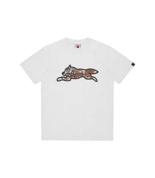 CHOC CHIP CAMO RUNNING DOG T-SHIRT - WHITE