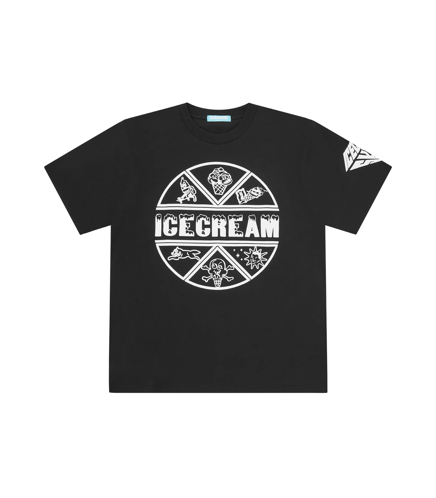 PUFF PRINT ICECREAM T-SHIRT - BLACK