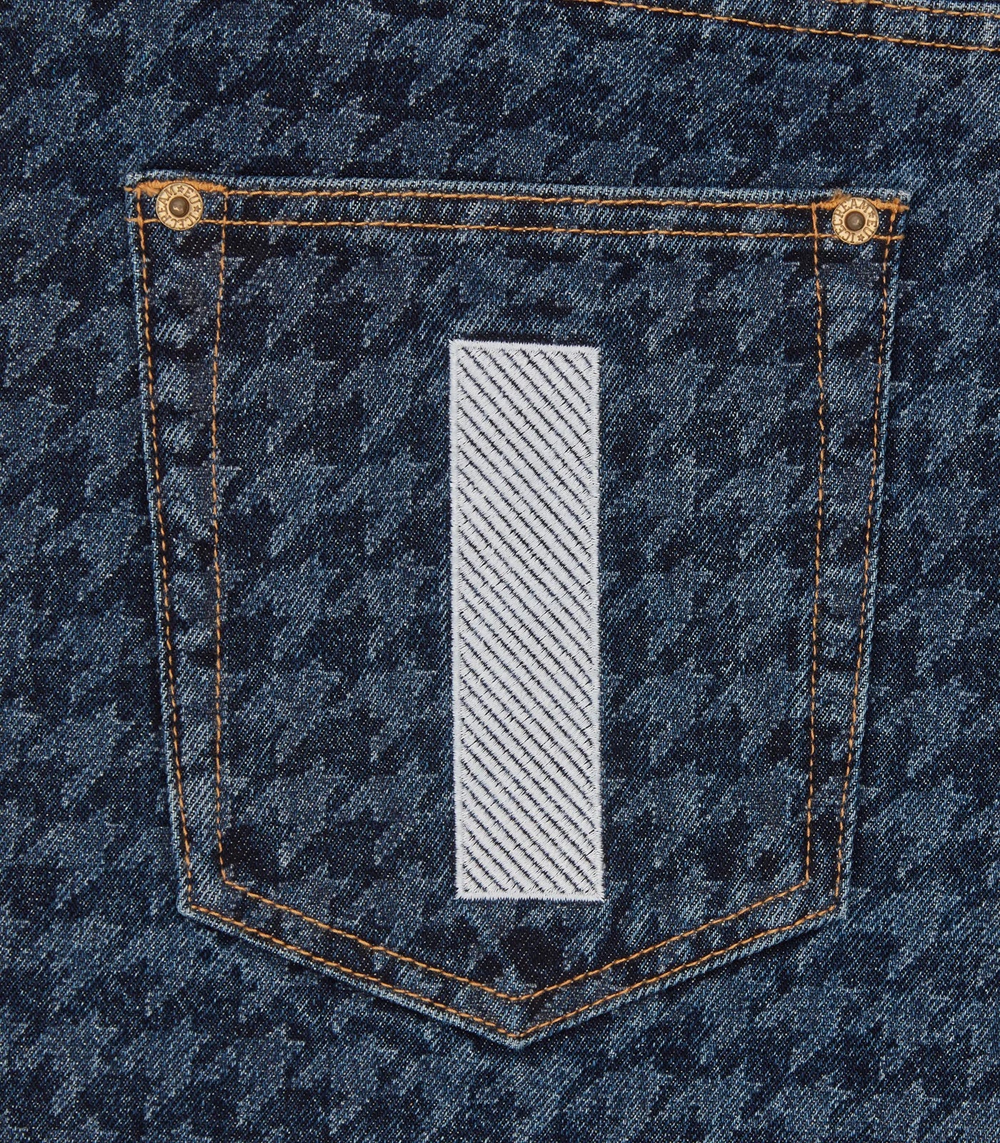 HOUNDSTOOTH RUNNING DOG JORTS - INDIGO