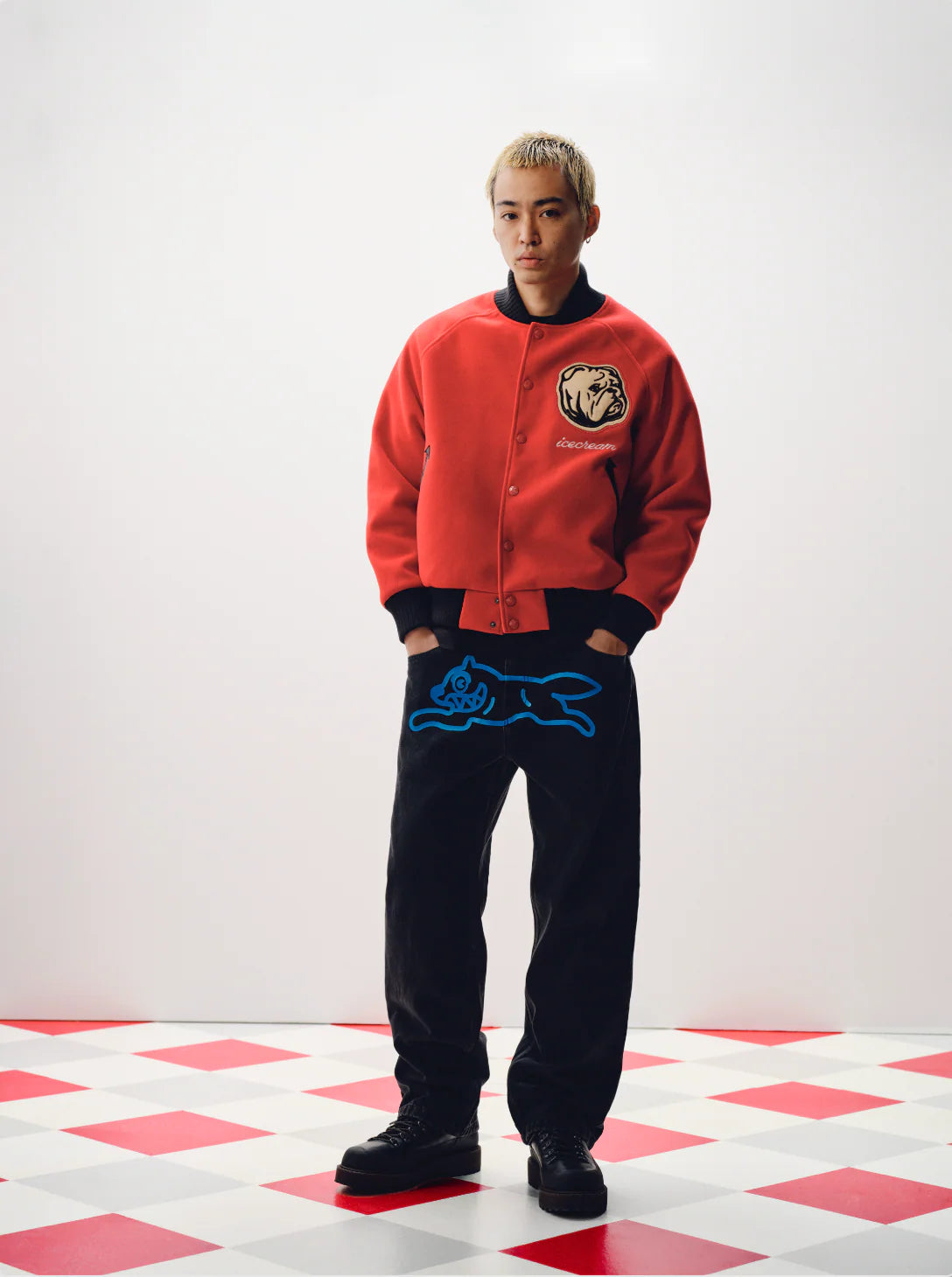 BULLDOG VARSITY JACKET - RED