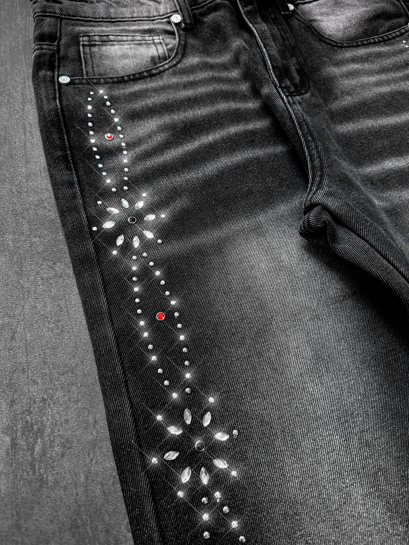 Embellish Pattern Denim - Black