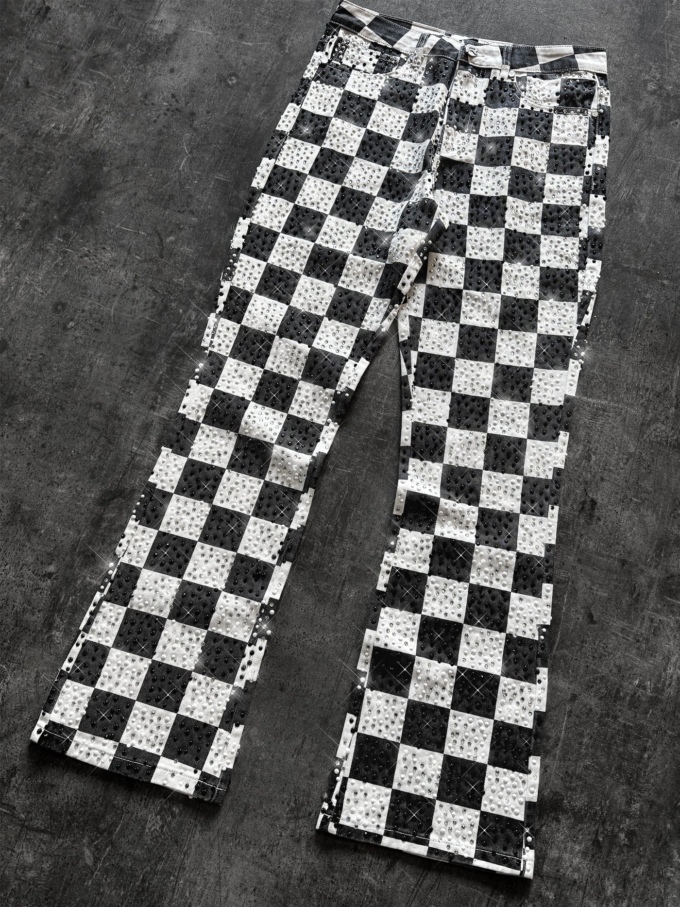 Diamond Checkered Denim