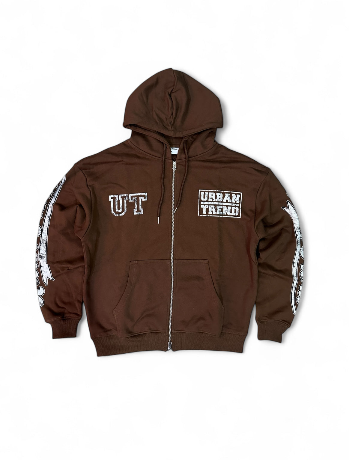 City Stride Zip-Up Hoodie - Brown