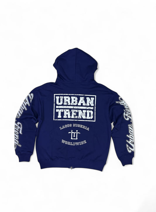 City Stride Zip-Up Hoodie - Blue