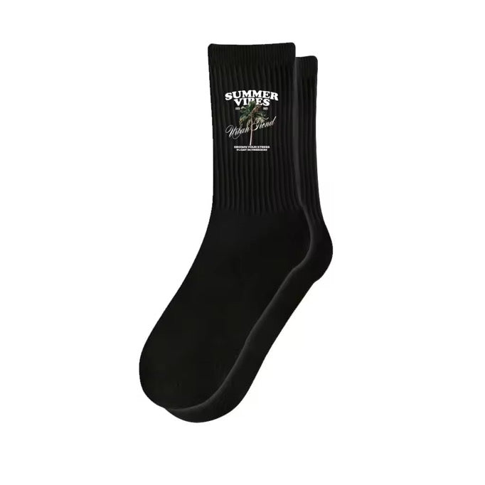 Black Summer Vibes Crew Socks